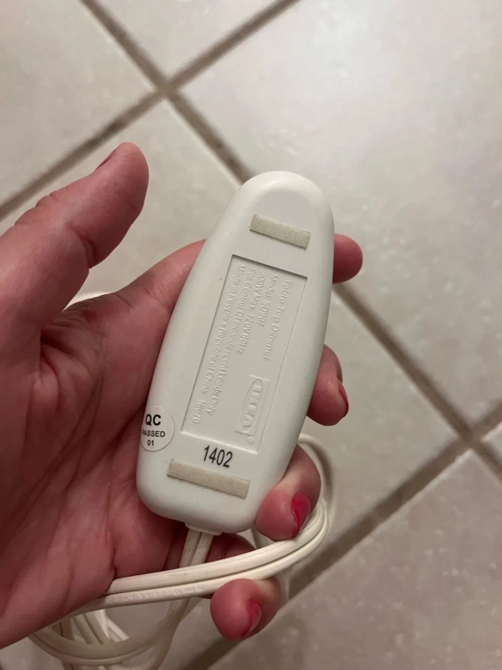 White Dimmer Cord for Lights